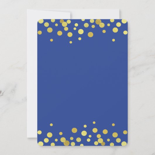 Royal Blue Gold script Afstuderen Invitation Card Kaart (Achterkant)