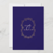 Royal Blue Gold Script Wedding Invitation Kaart (Achterkant)
