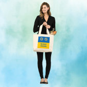 Royal Blue Gold "Slava Ukraini" Ukraine Support Grote Tote Bag