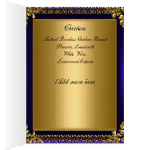 Royal Blue Gold Table Placement Kaart Menu (Binnen (Rechts))