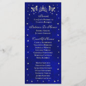 Royal Blue Gold Tiara Butterfly 15th Quinceañera Programmakaart (Achterkant)