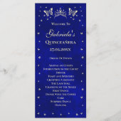 Royal Blue Gold Tiara Butterfly 15th Quinceañera Programmakaart (Voorkant)