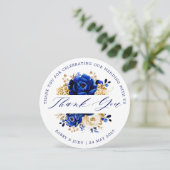 Royal Blue Gold Trouwlader bord inzetkaart Kaart (Staand voorkant)