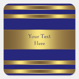 Royal Blue Gold Vierkante Sticker