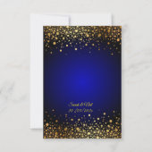 Royal Blue Gold Wedding Invitation populair Bedankkaart (Achterkant)