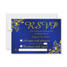 Royal Blue & Gold Wedding RSVP
