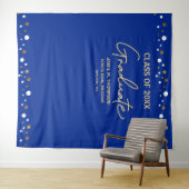 Royal Blue Goud Aangepaste Jaar achtergrond afstud Wandkleed (In Situ (horizontaal))