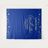 Royal Blue Goud Aangepaste Jaar achtergrond afstud Wandkleed (Voorkant (horizontaal))