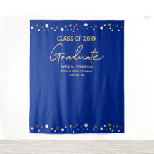 Royal Blue Goud Aangepaste Jaar achtergrond afstud
