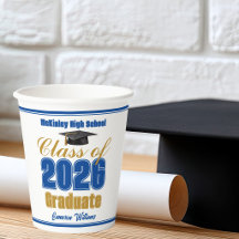 Royal Blue Goud Afstudeerfeest Klas van 2026