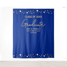 Royal Blue Goud Custom Jaar achtergrond afstuderen