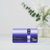 Royal Blue Gradient Shimmering Diamonds en Logo Visitekaartje (Staand voorkant)