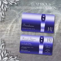 Royal Blue Gradient Shimmering Diamonds Initialen