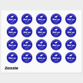 Royal Blue Graduating Class Thank You Grad Cap Ronde Sticker (Vel)