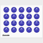 Royal Blue Graduating Class Thank You Grad Cap Ronde Sticker (Vel)