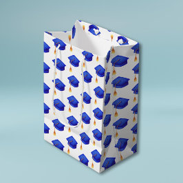 Royal Blue Graduation Cap High School Afstuderen Medium Cadeauzakje