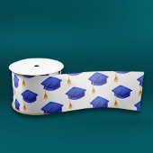 Royal Blue Graduation Cap met Tassels Afstuderen Satijnen Lint