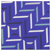 Royal Blue Gray-Blue Silver Navy & White Patterned Stof (Close Up)