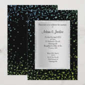 ROYAL BLUE green crystal ELEGANT WEDING Kaart (Voorkant / Achterkant)