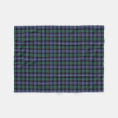 Royal Blue, Green en Black Mitchell Clan Tartan Fleece Deken (Voorkant (Horizontaal))