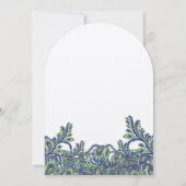 Royal Blue Green Feathery Paisley Peacock Wedding Kaart (Achterkant)