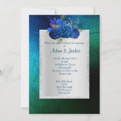 ROYAL BLUE green Floral bouquet ELEGANT WEDDING Kaart (Voorkant)