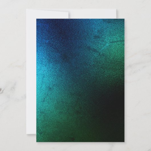 ROYAL BLUE green Floral bouquet ELEGANT WEDDING Kaart (Achterkant)