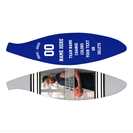 Royal Blue, Grey and White Custom Mini Basketball Basketbal (Panelen)