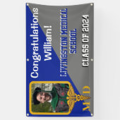 Royal Blue & Grey Medical School Afstuderen Spandoek (Verticaal)