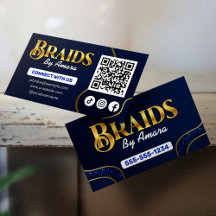 Royal Blue Haarvlechten Verbind met ons QR-code