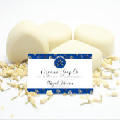 Royal Blue Hand-getrokken Rozen en bladeren ambach Visitekaartje