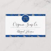 Royal Blue Hand-getrokken Rozen en bladeren ambach Visitekaartje (Voorkant)