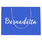 Royal Blue Handgeschreven Elegante stijlvolle naam Groot Cadeauzakje (Voorkant)