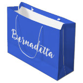 Royal Blue Handgeschreven Elegante stijlvolle naam Groot Cadeauzakje (Voorkant Gekanteld)