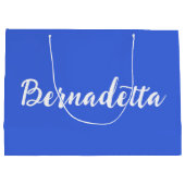 Royal Blue Handgeschreven Elegante stijlvolle naam Groot Cadeauzakje (Achterkant)