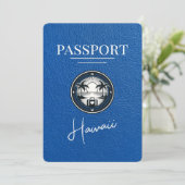 Royal Blue Hawaii Passport Bewaar de datum Save The Date (Staand voorkant)