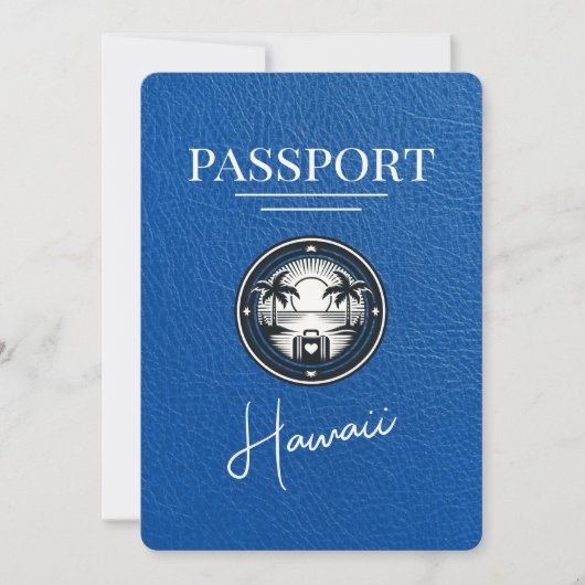 Royal Blue Hawaii Passport Bewaar de datum Save The Date (Voorkant)