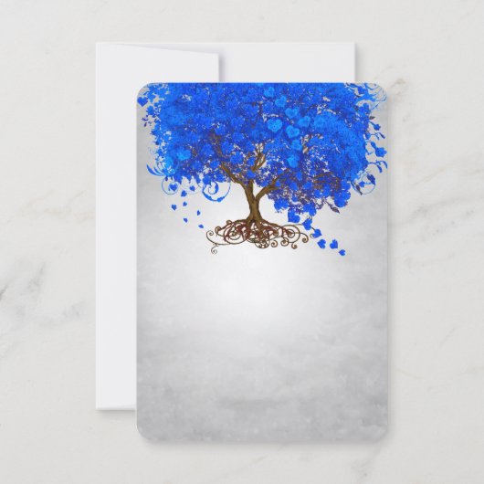 Royal Blue Heart Leaf Tree Kaart (Achterkant)