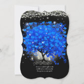 Royal Blue Heart Leaf Tree Mason Jar op zwart Kaart (Achterkant)