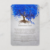 Royal Blue Heart Leaf Tree Weddenschap Enclosure C Informatiekaartje (Voorkant)