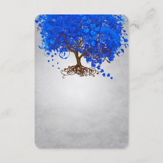 Royal Blue Heart Leaf Tree Weddenschap Enclosure C Informatiekaartje (Achterkant)