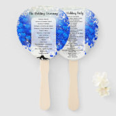 Royal Blue Heart Leaf Tree Wedding Programme Fan Handwaaier (Voorkant en achterkant)
