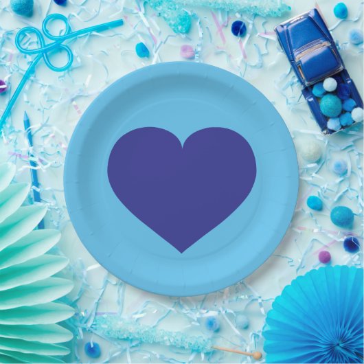 Royal Blue Heart Paper Bord (Feest)
