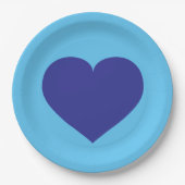 Royal Blue Heart Paper Bord (Voorkant)