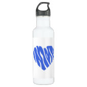 Royal Blue Heart Waterfles (Voorkant)