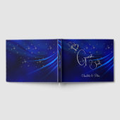 Royal Blue Hearts & Stars Wedding Gastenboek (Volledig)