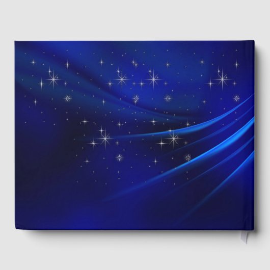 Royal Blue Hearts & Stars Wedding Gastenboek (Achterkant)