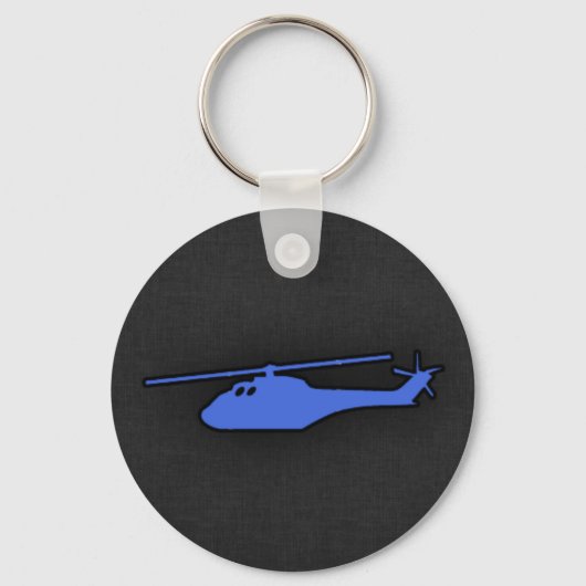 Royal Blue Helikopter Sleutelhanger (Voorkant)