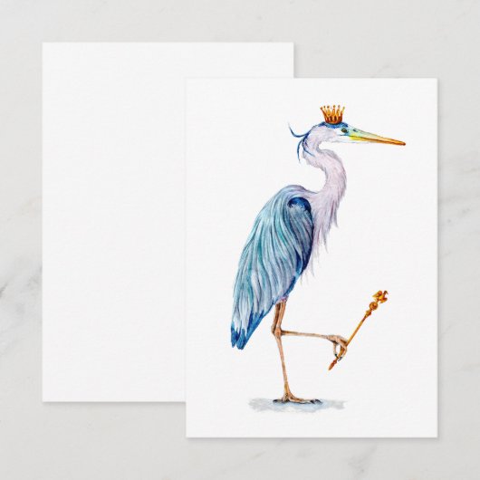 Royal Blue Heron Bedankkaart (Voorkant / Achterkant)
