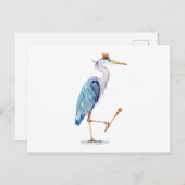 Royal Blue Heron Briefkaart (Voorkant / Achterkant)